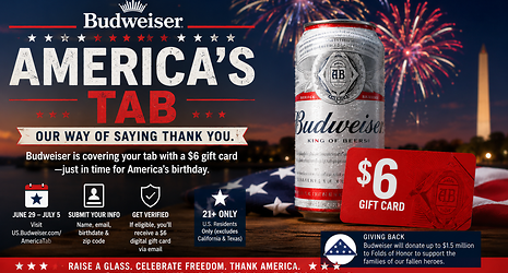 Budweiser Is Buying America a Beer for the Fourth of July - Here's How to Get Yours
