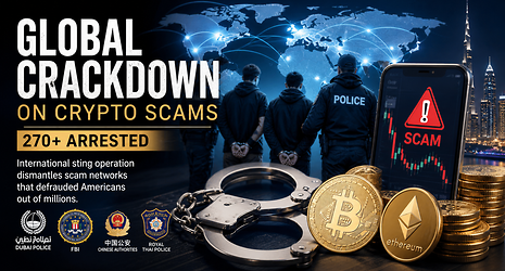 Massive Crypto Scam Bust: 270+ Arrested in Global Crackdown Targeting Americans